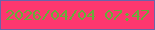 文字の大きさ：4、枠の色：6a64aa、背景の色：fd376f、文字の色：68ad39 無料ブログパーツのブログ時計