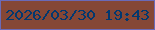 文字の大きさ：3、枠の色：6a6ab8、背景の色：854736、文字の色：02386f 無料ブログパーツのブログ時計