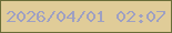 文字の大きさ：1、枠の色：6a6d38、背景の色：e0cc98、文字の色：9ea0c3 無料ブログパーツのブログ時計