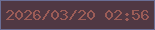 文字の大きさ：5、枠の色：6a6e95、背景の色：503843、文字の色：9b5c57 無料ブログパーツのブログ時計