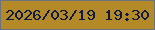 文字の大きさ：2、枠の色：6a727e、背景の色：b48a29、文字の色：0c1a44 無料ブログパーツのブログ時計