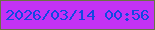 文字の大きさ：4、枠の色：6a7344、背景の色：c332f5、文字の色：1248e3 無料ブログパーツのブログ時計