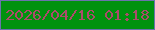 文字の大きさ：5、枠の色：6a73ac、背景の色：00920e、文字の色：ac4b6b 無料ブログパーツのブログ時計