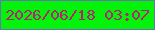 文字の大きさ：1、枠の色：6a73b2、背景の色：04f30a、文字の色：b22472 無料ブログパーツのブログ時計