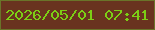文字の大きさ：5、枠の色：6a7429、背景の色：69331f、文字の色：7cce15 無料ブログパーツのブログ時計
