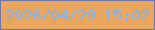 文字の大きさ：4、枠の色：6a75ae、背景の色：eba65d、文字の色：7ab5fa 無料ブログパーツのブログ時計