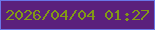 文字の大きさ：5、枠の色：6a76e8、背景の色：5b207c、文字の色：829916 無料ブログパーツのブログ時計