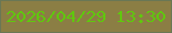 文字の大きさ：1、枠の色：6a7755、背景の色：8b7e44、文字の色：60c70e 無料ブログパーツのブログ時計