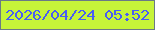 文字の大きさ：3、枠の色：6a7a86、背景の色：c6f439、文字の色：495ef4 無料ブログパーツのブログ時計