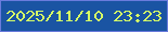 文字の大きさ：1、枠の色：6a7bdc、背景の色：1a54a3、文字の色：d6ff66 無料ブログパーツのブログ時計