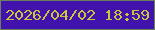 文字の大きさ：3、枠の色：6a805d、背景の色：4212ad、文字の色：ccc440 無料ブログパーツのブログ時計