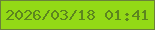 文字の大きさ：1、枠の色：6a813a、背景の色：93d916、文字の色：5c861e 無料ブログパーツのブログ時計