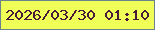 文字の大きさ：2、枠の色：6a828b、背景の色：efff57、文字の色：4a1937 無料ブログパーツのブログ時計