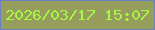 文字の大きさ：3、枠の色：6a83bf、背景の色：979d5d、文字の色：a5f743 無料ブログパーツのブログ時計