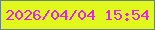 文字の大きさ：1、枠の色：6a8479、背景の色：e0f81b、文字の色：e61efa 無料ブログパーツのブログ時計