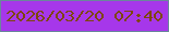 文字の大きさ：4、枠の色：6a869c、背景の色：a637ea、文字の色：7d460b 無料ブログパーツのブログ時計