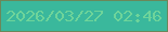 文字の大きさ：4、枠の色：6a885a、背景の色：3ab89c、文字の色：6ed49a 無料ブログパーツのブログ時計