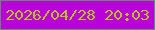 文字の大きさ：5、枠の色：6a8871、背景の色：b902da、文字の色：b8c21a 無料ブログパーツのブログ時計