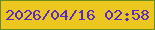 文字の大きさ：2、枠の色：6a8c1a、背景の色：ebc71f、文字の色：5929c8 無料ブログパーツのブログ時計