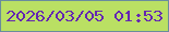 文字の大きさ：2、枠の色：6a8c9d、背景の色：bae063、文字の色：6426b2 無料ブログパーツのブログ時計