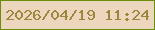 文字の大きさ：4、枠の色：6a8d0a、背景の色：ecd7be、文字の色：9c863b 無料ブログパーツのブログ時計