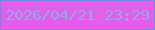 文字の大きさ：1、枠の色：6a8dd9、背景の色：e15fed、文字の色：91a9e4 無料ブログパーツのブログ時計