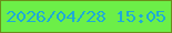 文字の大きさ：2、枠の色：6a8e1b、背景の色：6cef48、文字の色：1eabd6 無料ブログパーツのブログ時計