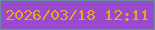文字の大きさ：2、枠の色：6a8ea1、背景の色：994acd、文字の色：eaa325 無料ブログパーツのブログ時計