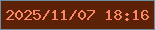 文字の大きさ：1、枠の色：6a8fa2、背景の色：5c2107、文字の色：fe8766 無料ブログパーツのブログ時計