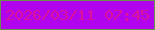 文字の大きさ：5、枠の色：6a904d、背景の色：b103ed、文字の色：dc119c 無料ブログパーツのブログ時計