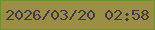 文字の大きさ：5、枠の色：6a9427、背景の色：9c8e45、文字の色：413a4b 無料ブログパーツのブログ時計