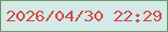 文字の大きさ：3、枠の色：6a9568、背景の色：d3eae8、文字の色：d6494a 無料ブログパーツのブログ時計