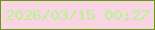 文字の大きさ：4、枠の色：6a9710、背景の色：f9d5e3、文字の色：b5f58e 無料ブログパーツのブログ時計