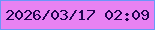 文字の大きさ：2、枠の色：6a97f9、背景の色：e882f2、文字の色：200450 無料ブログパーツのブログ時計