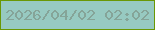 文字の大きさ：1、枠の色：6a9804、背景の色：97cac1、文字の色：85a498 無料ブログパーツのブログ時計