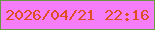 文字の大きさ：4、枠の色：6a9943、背景の色：f57df9、文字の色：de4f25 無料ブログパーツのブログ時計