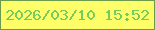 文字の大きさ：5、枠の色：6a9a4c、背景の色：fefe68、文字の色：74cc60 無料ブログパーツのブログ時計