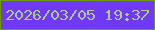 文字の大きさ：4、枠の色：6a9c09、背景の色：6f39f6、文字の色：adcb8f 無料ブログパーツのブログ時計