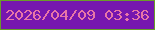 文字の大きさ：3、枠の色：6a9c29、背景の色：7616af、文字の色：e876a7 無料ブログパーツのブログ時計
