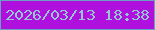 文字の大きさ：4、枠の色：6aa0bf、背景の色：b010de、文字の色：93c7d6 無料ブログパーツのブログ時計