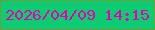 文字の大きさ：5、枠の色：6aa13d、背景の色：0ccb72、文字の色：dd01b3 無料ブログパーツのブログ時計