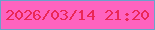 文字の大きさ：2、枠の色：6aa1cb、背景の色：fe63bf、文字の色：ea2756 無料ブログパーツのブログ時計