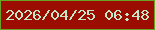 文字の大きさ：2、枠の色：6aa226、背景の色：9b0d00、文字の色：c7e8c8 無料ブログパーツのブログ時計