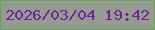 文字の大きさ：4、枠の色：6aa25c、背景の色：949c90、文字の色：781f9e 無料ブログパーツのブログ時計
