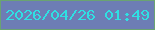 文字の大きさ：4、枠の色：6aa372、背景の色：6d7db5、文字の色：2fe0e3 無料ブログパーツのブログ時計