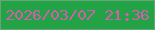 文字の大きさ：4、枠の色：6aa377、背景の色：22a446、文字の色：d55dad 無料ブログパーツのブログ時計