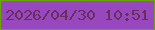 文字の大きさ：5、枠の色：6aa506、背景の色：9748bf、文字の色：692f5c 無料ブログパーツのブログ時計