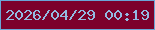 文字の大きさ：3、枠の色：6aa6d6、背景の色：7c012b、文字の色：93bae2 無料ブログパーツのブログ時計