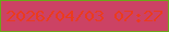 文字の大きさ：2、枠の色：6aa719、背景の色：cc4264、文字の色：eb3b1d 無料ブログパーツのブログ時計