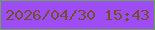 文字の大きさ：4、枠の色：6aa753、背景の色：9e4cf4、文字の色：725029 無料ブログパーツのブログ時計